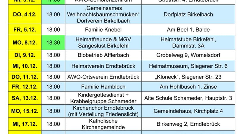 Lebendiger Adventskalender